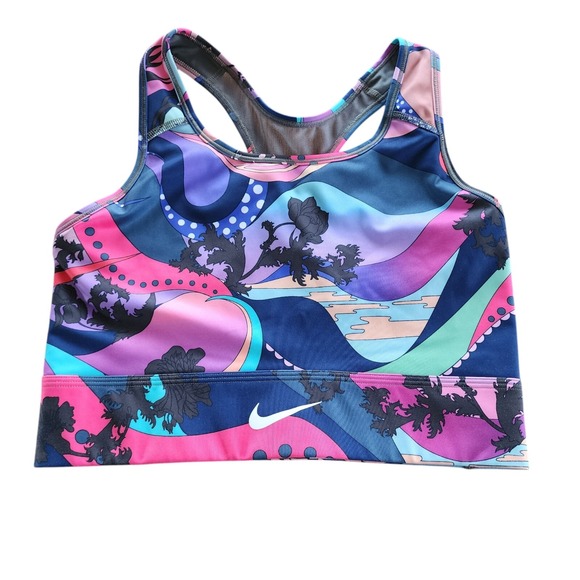 Nike Swoosh Icon Clash Womens Sport Bra DriFit Racer Back Mesh CU7372-433 Size L - Picture 1 of 6